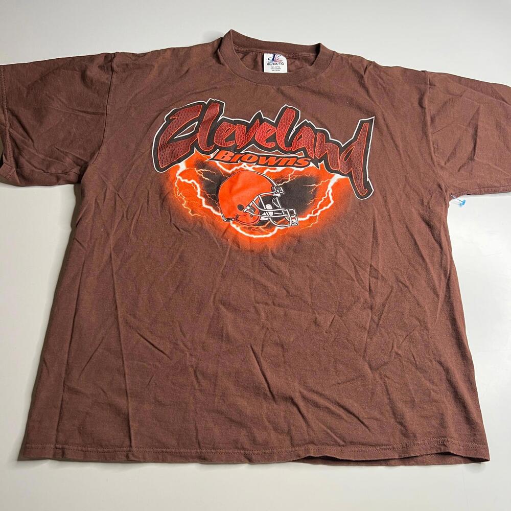 Vintage Cleveland Browns Logo Athletic T-Shirt Brown XL NFL Football Tee‎